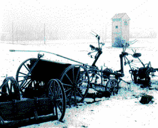 Maschinen im Schnee